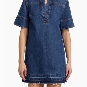 Veronica Beard Felice Cotton Denim Jean Minidress